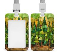 Jubonexis Evergreen - Portatarjetas de identificación con clip retráctil, protector de tarjetas, placa de nombre, para trabajo, oficina, médico, enfermera