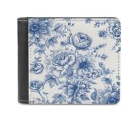 Jubonexis Flower Bouquets - Cartera plegable de piel sintética suave azul, monedero, funda para tarjetas de crédito, tarjetero duradero, billetera delgada para hombres y mujeres, almacenamiento de