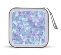 Jubonexis Funda de almacenamiento portátil para CD, DVD, diseño de escarcha, color lila opalescente para coche, hogar, viajes