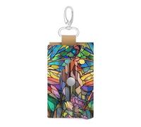 Jubonexis Funda de piel sintética con diseño de hada con alas para llaves de identidad, para hombres y mujeres