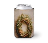 Jubonexis Funda enfriadora de latas de cerveza, corona de Navidad, cubierta vintage para latas de cerveza, enfriador de cerveza, soporte de bebidas aislado suave para fiestas, playa, eventos, hogar