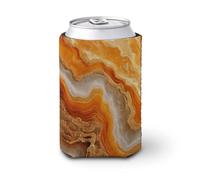 Jubonexis Funda enfriadora de latas de cerveza, naranja y dorado, textura brillante, enfriador de cerveza, soporte de bebidas aislado suave para fiestas, playa, eventos, hogar