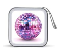 Jubonexis Funda para CD y DVD con diseño de bola de discoteca Mozaic, color azul y rosa