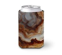 Jubonexis Funda para enfriar latas de cerveza, diseño abstracto de mármol crema para latas de cerveza, enfriador de cerveza, soporte de bebidas aislado suave para fiestas, playa, eventos, hogar