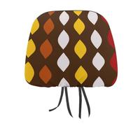 Jubonexis Funda para reposacabezas de coche con formas de vaina de cacao coloridas, 2 piezas, funda elástica cómoda para reposacabezas para mujeres y hombres, universal, se adapta a la mayoría de
