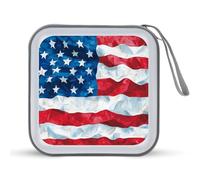 Jubonexis Funda portátil para CD y DVD, diseño de bandera de Estados Unidos, para coche, hogar, viajes