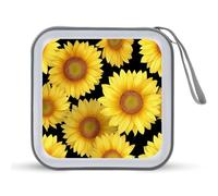 Jubonexis Funda portátil para CD y DVD, diseño de girasoles amarillos, para coche, casa, viajes