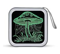 Jubonexis Funda portátil para CD y DVD, diseño de hongos y hongos brillantes