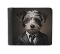 Jubonexis Funny Little Dog - Cartera plegable de piel sintética suave, monedero para tarjetas de crédito, tarjetero duradero, billetera delgada para hombres y mujeres, almacenamiento de dinero