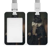 Jubonexis Gatos negros vestidos en el siglo XIX formal vestimenta para tarjetas de identificación con clip retráctil, protector de tarjetas, placa de nombre, etiqueta de nombre para trabajo, oficina