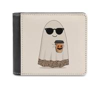 Jubonexis Ghost Wearing - Cartera plegable de piel sintética suave con lentes de sol, monedero, funda para tarjetas de crédito, tarjetero duradero, billetera delgada para hombres y mujeres