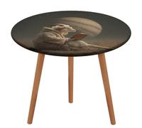 Jubonexis Goat Reading A Book Under The Planet - Mantel redondo, impermeable, elástico, ajustable, para picnic, camping, comedor, 50 pulgadas