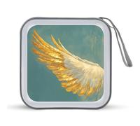 Jubonexis Gold Angel Wings - Estuche portátil para CD y DVD, para coche, hogar, viajes