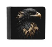 Jubonexis Golden Eagle Head - Cartera plegable de piel sintética suave, monedero, funda para tarjetas de crédito, tarjetero duradero, billetera delgada para hombres y mujeres, almacenamiento de dinero