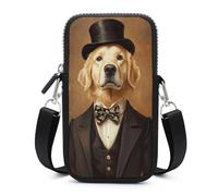 Jubonexis Golden Retriever As Gentleman - Bolsa cruzada para teléfono móvil con correa ajustable