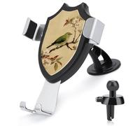 Jubonexis Green Bird on The Branch of Ancient Tree Soporte para teléfono de coche, soporte triangular con clip para rejilla de ventilación, accesorios automotrices para teléfonos inteligentes de 4 a 6