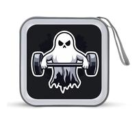 Jubonexis Gym Ghost Lifting A Barbell - Estuche de almacenamiento portátil para CD y DVD para coche, hogar, viajes