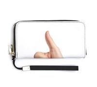 Jubonexis Hand Giving A Thumbs Up - Cartera larga de piel sintética plegable, monedero, funda para tarjetas de crédito, almacenamiento de dinero duradero para mujeres y hombres