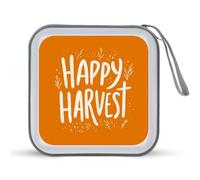 Jubonexis Happy Harvest on Orange - Estuche de almacenamiento portátil para CD y DVD para coche, hogar, viajes