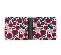 Jubonexis Hearts USA Football Roses - Cartera plegable de piel sintética suave, monedero, funda para tarjetas de crédito, tarjetero duradero, billetera delgada para hombres y mujeres, almacenamiento