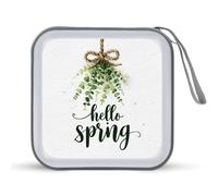 Jubonexis Hello Spring Greenery on A Rope Bow - Estuche portátil para CD y DVD, para coche, hogar, viajes