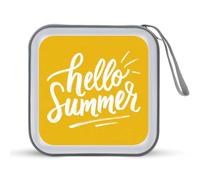 Jubonexis Hello Summer on Yellow - Estuche minimalista para CD y DVD, portátil, para coche, hogar, viajes