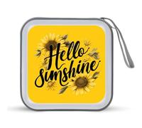 Jubonexis Hello Sunshine - Estuche portátil para CD y DVD, diseño de girasoles