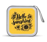 Jubonexis Hello Sunshine on Yellow Sunflower - Estuche de almacenamiento portátil para CD y DVD, para coche, hogar, viajes