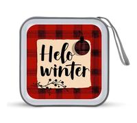Jubonexis Hello Winter Christmas - Estuche para CD o DVD, portátil, portátil, para coche, hogar, viajes