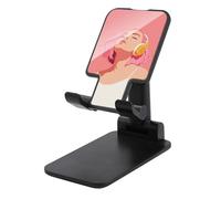 Jubonexis Hermoso soporte para teléfono celular, plegable, ajustable, para escritorio, con diseño de pelo rosa