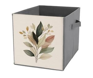 Jubonexis Ilustración botánica simple, cubos de almacenamiento vintage, cubos de almacenamiento, plegables, cestas de almacenamiento de tela decorativas, organizadores del hogar con asas para estantes