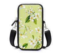 Jubonexis Jasmine Clusters on Pale Yellow-Green - Bolsa cruzada para teléfono móvil con correa ajustable