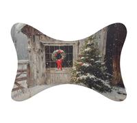 Jubonexis Juego de 2 almohadas de cuello de coche de granero antiguo, almohadas de viaje para el cuello, reposacabezas de automóvil, almohada de hueso para asiento de coche