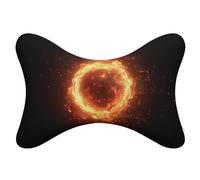 Jubonexis Juego de 2 almohadas flotantes individuales para el cuello del coche con forma de bola de fuego, almohadas de viaje para el cuello, reposacabezas y hueso para asiento de coche