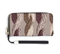 Jubonexis Knott Cord - Cartera larga de piel sintética de colores neutros, monedero, funda para tarjetas de crédito, almacenamiento de dinero duradero para mujeres y hombres