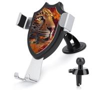 Jubonexis Leopard in The Water Flowers - Soporte para teléfono de coche, base de clip triangular, soporte para teléfono celular, accesorios automotrices para teléfonos inteligentes de 4 a 6 pulgadas