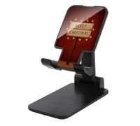 Jubonexis Letrero de calle de Navidad con cadena de luces, soporte plegable y ajustable para teléfono móvil para escritorio