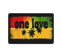 Jubonexis Letreros de metal de estaño con silueta de palmeras y palabras un amor y palmeras, decoración artística para bar, pub, club, cafetería, granja, color blanco, 20 x 30 cm