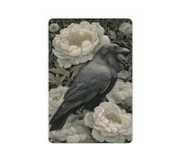 Jubonexis Letreros de metal de estaño gris oscuro y peonías blancas para decoración de pared para bar, pub, club, cafetería, sala de campo, color blanco, 30 x 20 cm