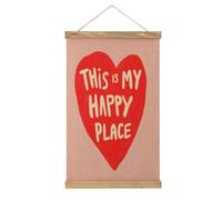 Jubonexis Lienzo con diseño de corazón rojo «This is my happy» para colgar pósteres, arte de pared