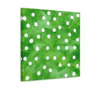 Jubonexis Lienzo decorativo con fondo de acuarela verde con lunares blancos para pared, cuadro estético para sala de estar, decoración de granja, marco de 40 x 40 cm