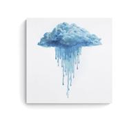 Jubonexis Lienzo decorativo para pared, diseño de nubes lloviendo, color azul acuarela, cuadro estético para sala de estar, decoración de granja, 40 x 40 cm, sin marco