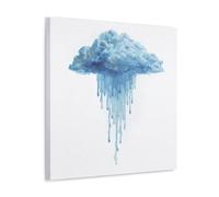 Jubonexis Lienzo decorativo para pared, diseño de nubes lloviendo, pintura estética para sala de estar, decoración de granja, marco de 40 x 40 cm