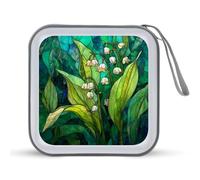 Jubonexis Lily of The Valley Green Plant - Estuche portátil para CD y DVD, para coche, hogar, viajes