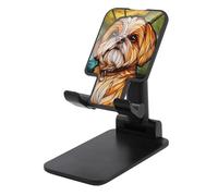 Jubonexis Lindo soporte para teléfono celular con diseño de perro Shih Tzu con vidrieras, plegable, ajustable, para escritorio