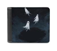 Jubonexis Little Ghost Flying - Cartera plegable de piel sintética suave, monedero, funda para tarjetas de crédito, tarjetero duradero, billetera delgada para hombres y mujeres, almacenamiento de