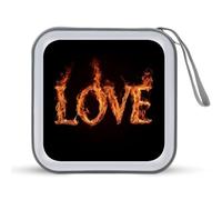 Jubonexis Love Written in Flames - Estuche de almacenamiento portátil para CD y DVD para coche, hogar, viajes