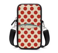 Jubonexis Mackerel on Red Polka Dot Crossbody Bolsa para teléfono móvil con correa ajustable