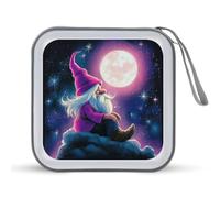 Jubonexis Magical Gnome and Moon - Estuche portátil para CD y DVD