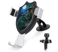 Jubonexis Magical Witch of The Forest Reading - Soporte para teléfono de coche, soporte triangular con clip para rejilla de ventilación, accesorios automotrices para teléfonos inteligentes de 4 a 6